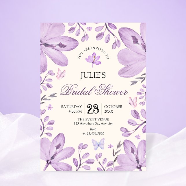 Purple floral  invitation (Creator Uploaded)