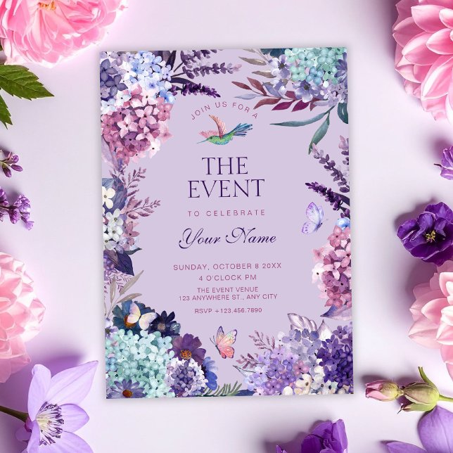 Purple floral  invitation (Creator Uploaded)