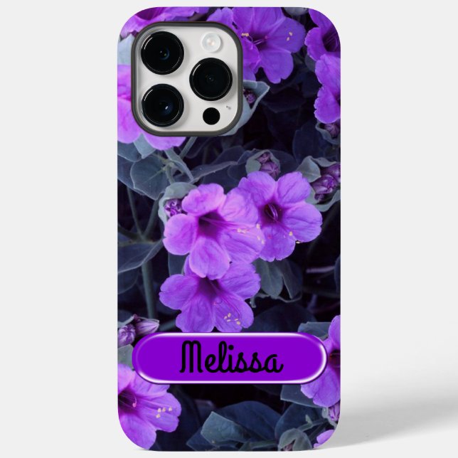 Purple Floral iPhone 14 Pro Max Case (Back)