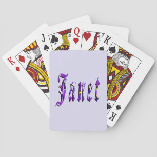 Purple Floral Janet Name, Playing Cards