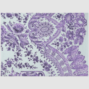 Purple Floral Lace Pattern Tissue Paper