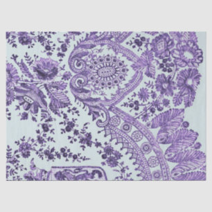 Purple Floral Lace Pattern Tissue Paper