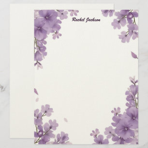Purple Floral Letterhead