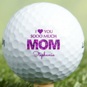 Purple Floral Love Mom – Custom Gift Mother’s Day Golf Balls