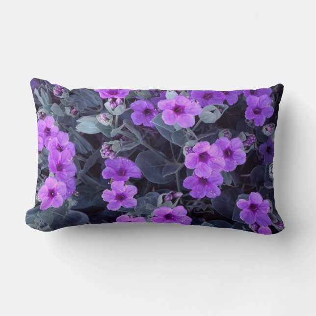 Purple Floral Lumbar Pillow (Front)