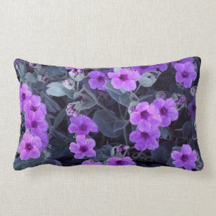 Purple Floral Lumbar Pillow