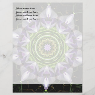 Purple Floral Mandala Kaleidoscope Art Letterhead