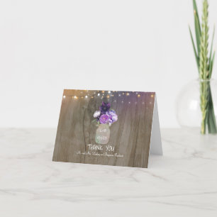 Purple Floral Mason Jar Rustique Mariage Merci
