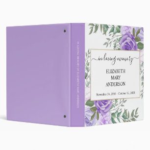 Purple Floral Memorial Photo Album Binder