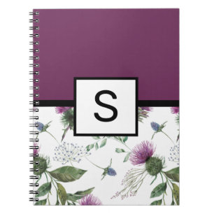 Purple Floral Monogram Notebook