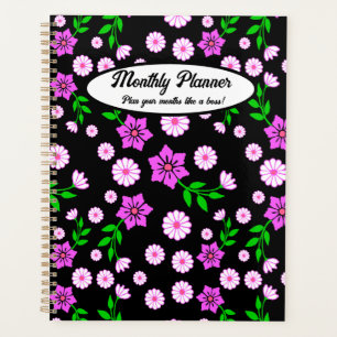 Purple Floral Monthly Planner