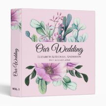 Purple Floral NEWLYWEDS Wedding Planner or Album