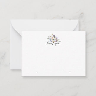 Purple Floral Notecard Thank you