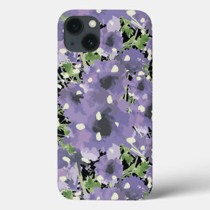 Purple Floral Pattern iPhone 13 Case