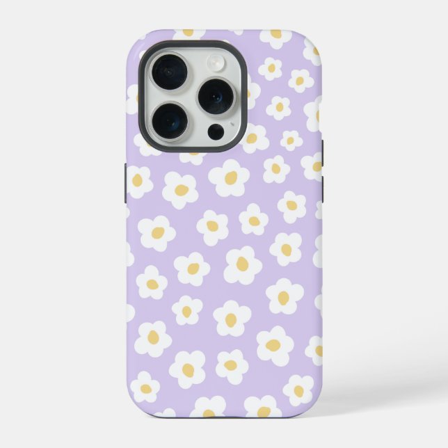 Purple Floral Pattern iPhone Case (Back)