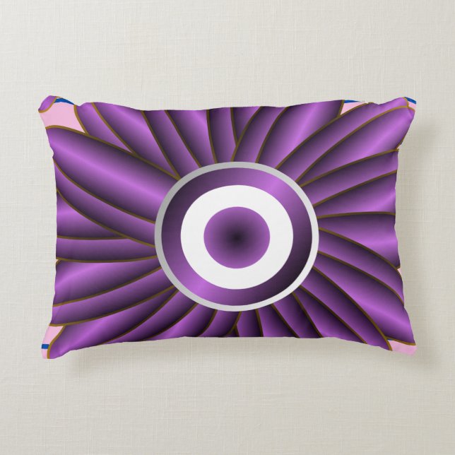 Purple Floral Pattern Modern Abstract Flower Desig Accent Pillow (Front)