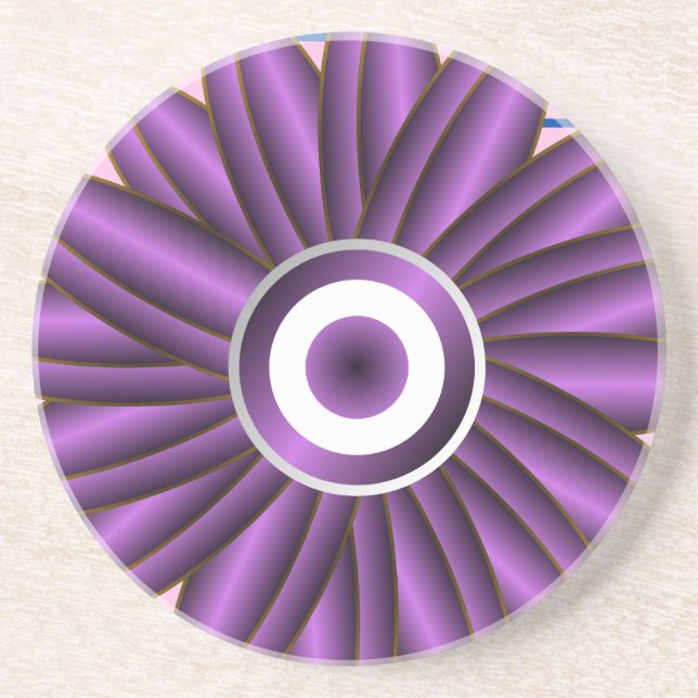 Purple Floral Pattern Modern Abstract Flower Desig Coaster (Front)
