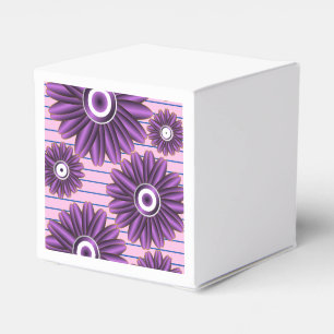 Purple Floral Pattern Modern Abstract Flower Desig Favor Box