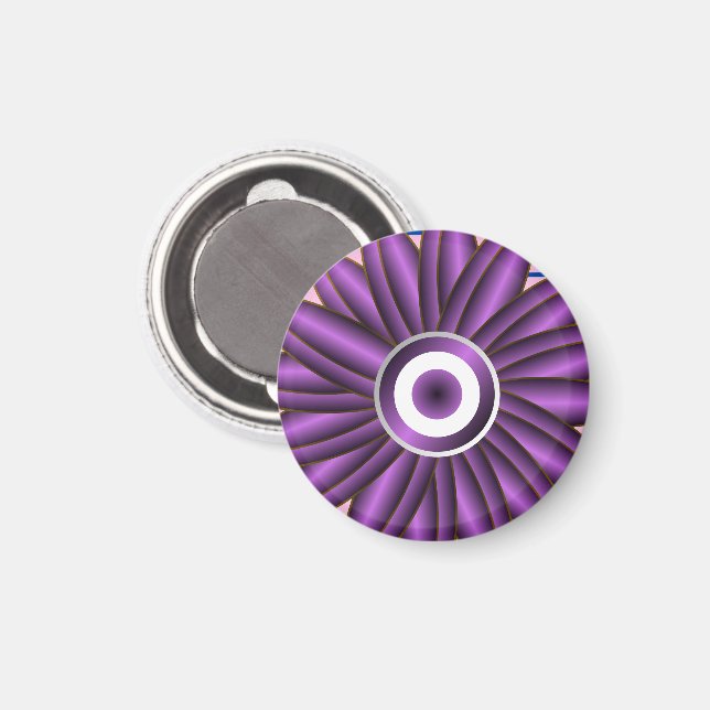 Purple Floral Pattern Modern Abstract Flower Desig Magnet (Front/Back)