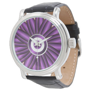 Purple Floral Pattern Modern Abstract Flower Desig Watch