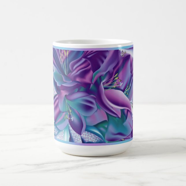 Purple floral pattern mug (Center)