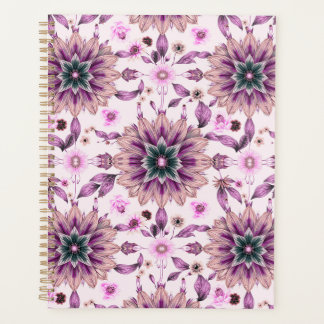 Purple Floral Pattern Planner