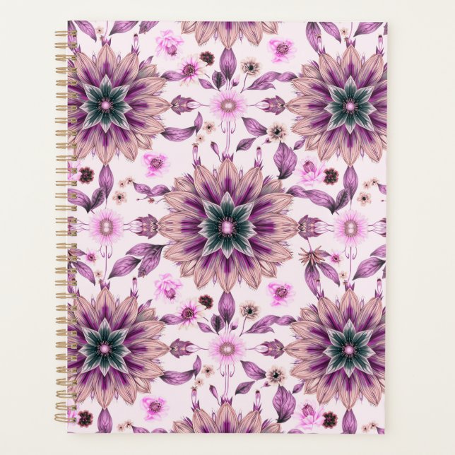 Purple Floral Pattern Planner (Front)