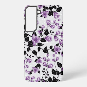 Purple Floral Pattern Samsung Galaxy Case