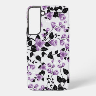 Purple Floral Pattern Samsung Galaxy Case
