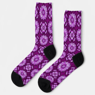 Purple floral Pattern Socks