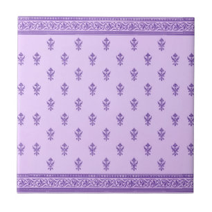 Purple Floral Pattern Tile