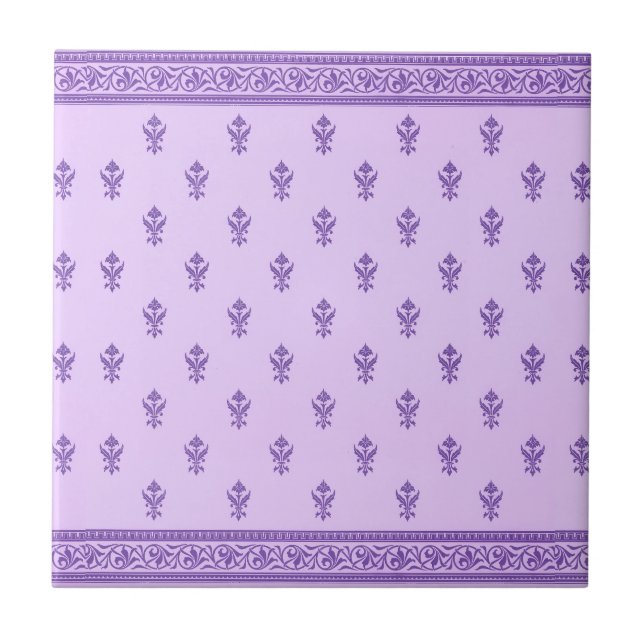 Purple Floral Pattern Tile (Front)