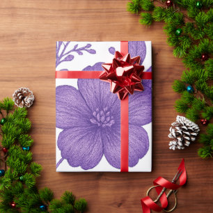 purple floral pattern wrapping paper
