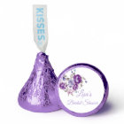 Purple Floral Personalized Hersey Kiss Sticker