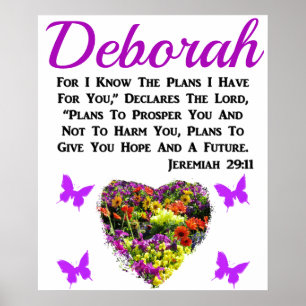 PURPLE FLORAL PERSONALIZED JEREMIAH 29:11 POSTER