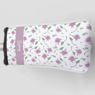 Purple Floral Personalized Ladies Golf Head Cover