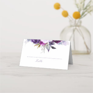 Purple Floral Place Card
