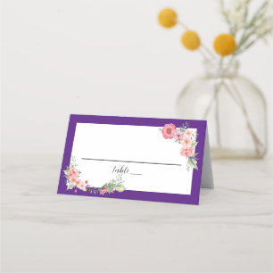 Purple Floral Place Card