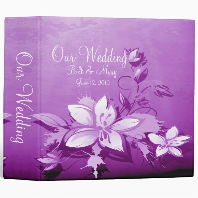 Purple Floral Plants Binder (Front/Spine)