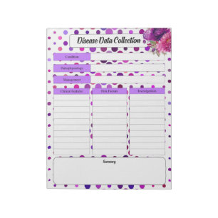 Purple Floral Polka Dots _ Disease Data Collection Notepad
