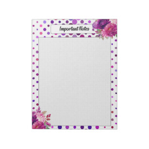 Purple Floral Polka Dots _ Important Notes