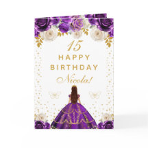 Purple Floral Princess Happy Birthday