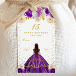 Purple Floral Princess Happy Birthday Gift Tags<br><div class="desc">This elegant and glamourous birthday gift tag can be personalized with a name or title such as daughter, granddaughter, niece, friend etc. The design features a beautiful princess with dark hair in a tiara and purple ball gown. The text combines handwritten script and modern sans serif fonts for a classy...</div>