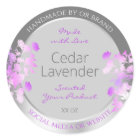 Purple Floral Product Packaging Labels Grey Silver