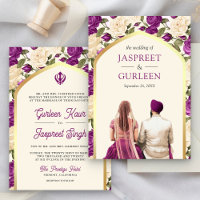 Purple Floral Punjabi Anand Karaj Sikh Wedding