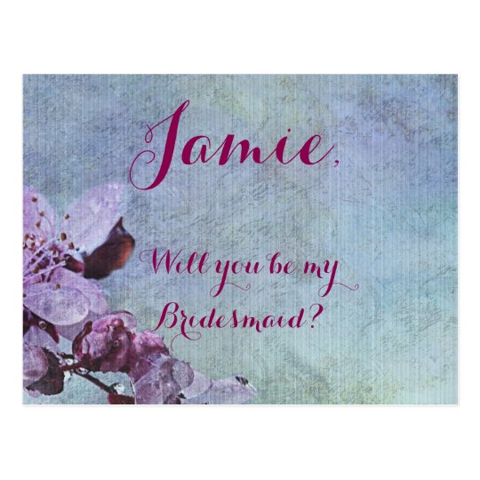 Purple Floral Purple and Blue Postcard