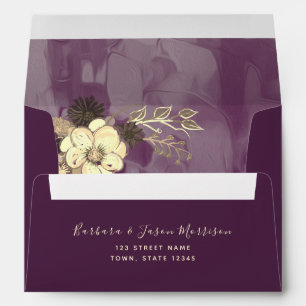 Purple Floral Return Address Envelope