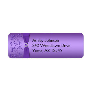 Purple Floral Return Address Label