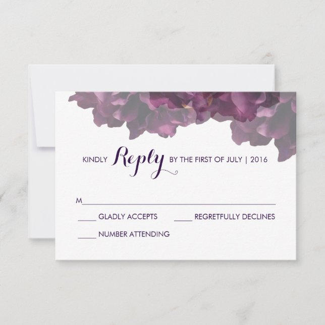 Purple Floral RSVP Card (Front)