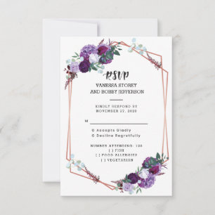 Purple Floral RSVP Invitation